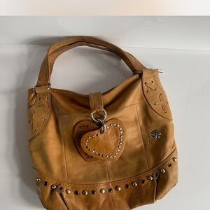 Vintage Y2K Monsca tan Leather Studded Bag